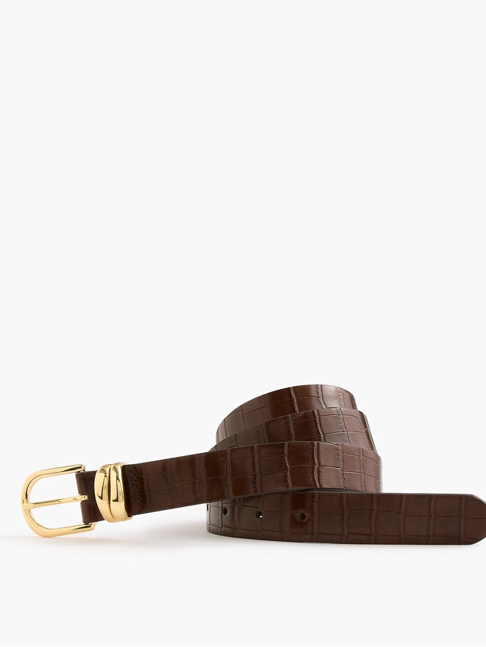 NWT J.Crew Novelty Brown Croc Keeper Belt